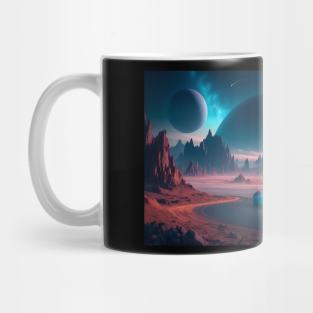 Beautiful scenery on another planet Mug